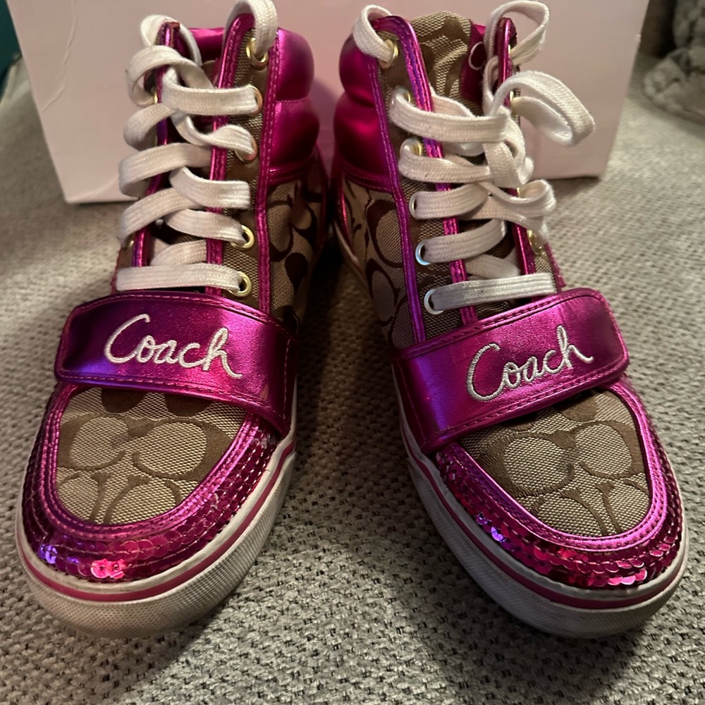 Coach Pink High Top Sneakers